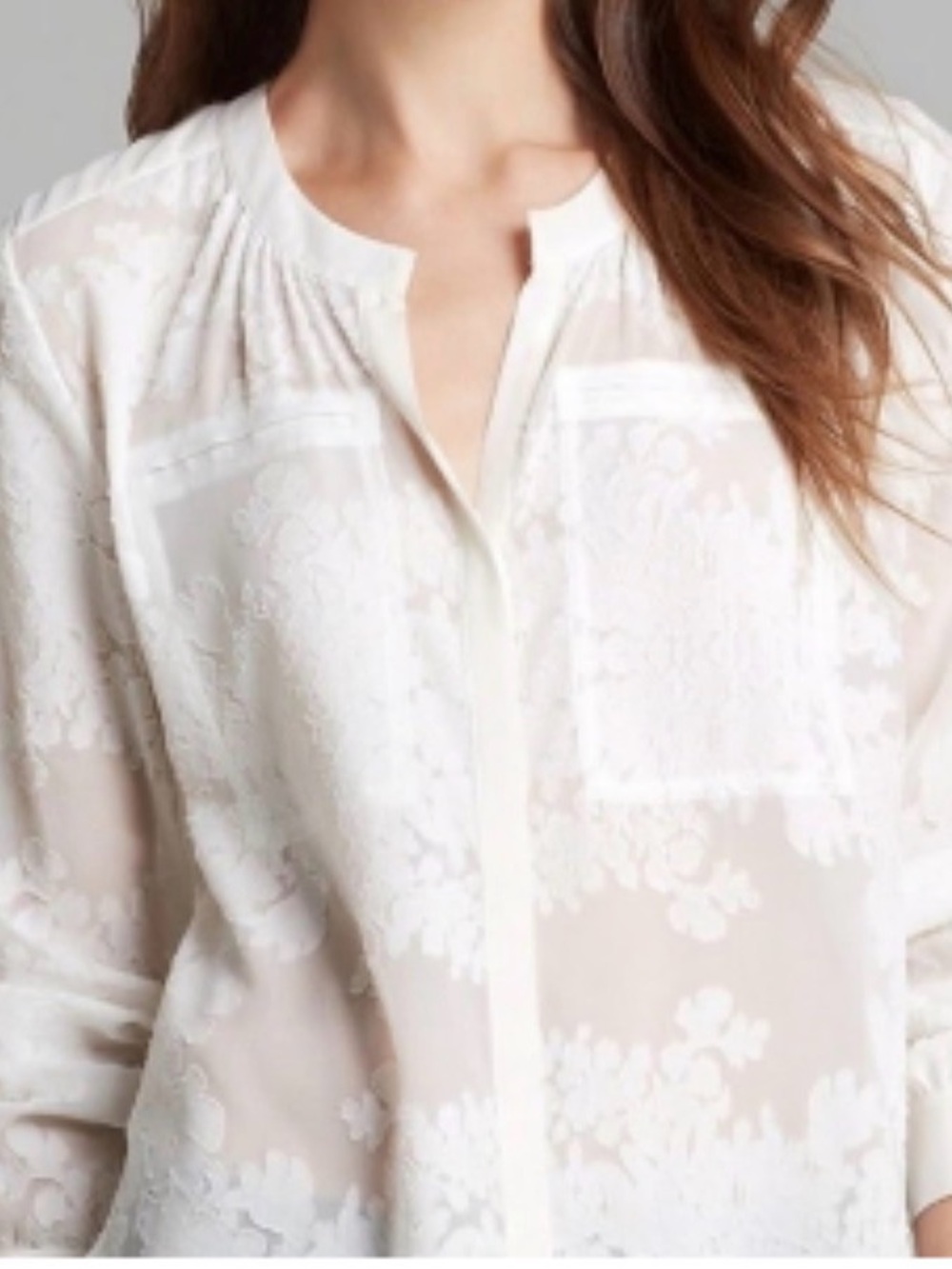 Rebecca Taylor Silk Blend Burnout Blouse
Cream